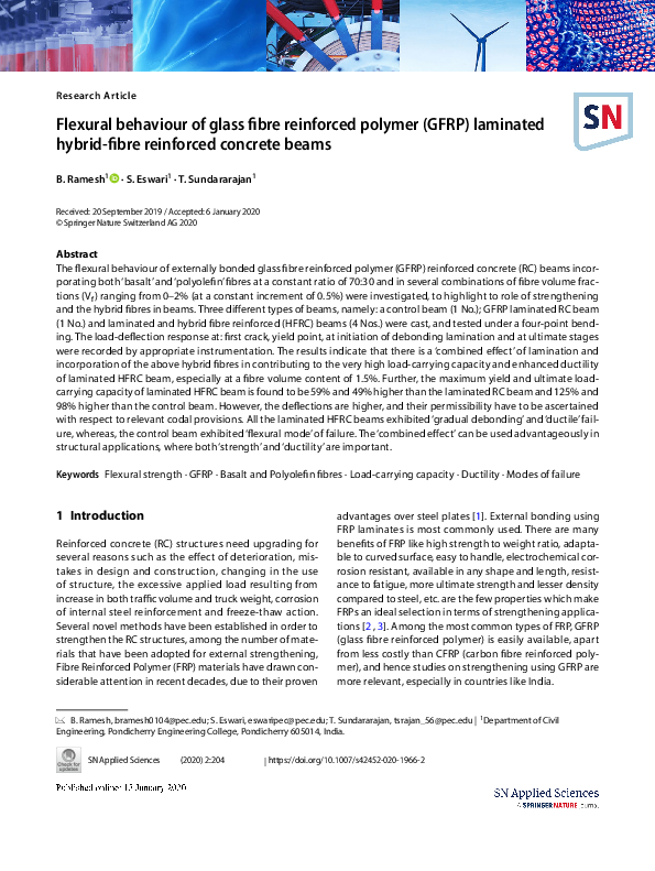 (PDF) Flexural behaviour of glass fibre reinforced polymer (GFRP) bars ...