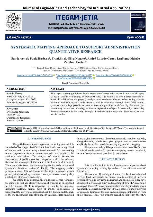 (PDF) Systematic mapping approach to support administration ...