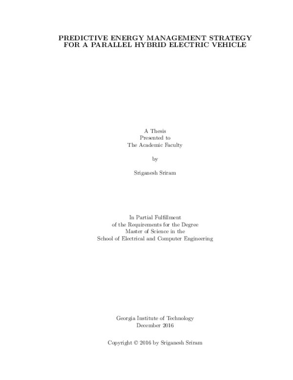 (PDF) Predictive energy managament strategy for a parallel hybrid ...