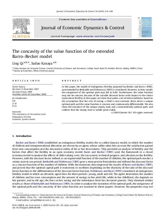 (PDF) The concavity of the value function of the extended Barro–Becker ...