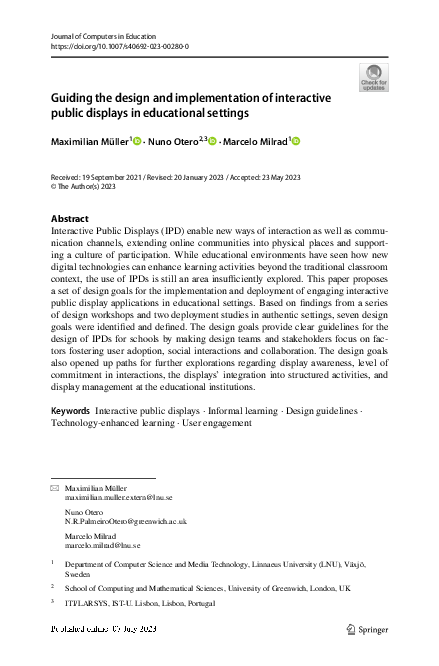 (PDF) Guiding the design and implementation of interactive public ...