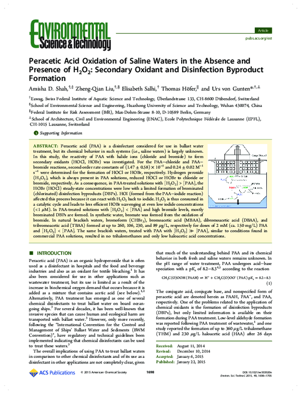 (PDF) Peracetic Acid Oxidation of Saline Waters in the Absence and ...