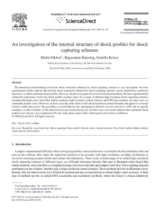 (PDF) An investigation of the internal structure of shock profiles for ...