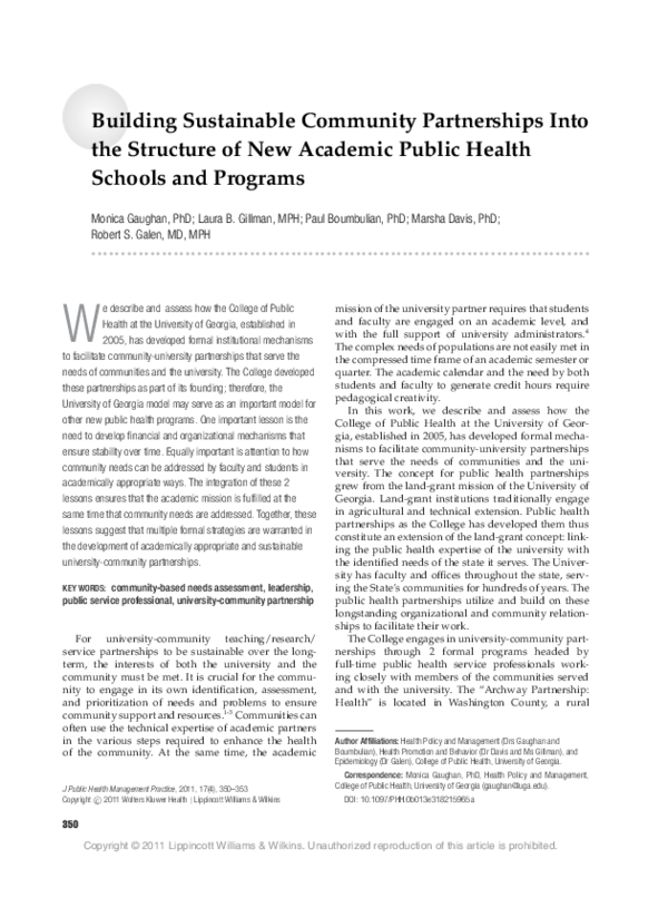 Gallery Detail: Pdf Building Sustainable Community Partnerships To Support Integrated