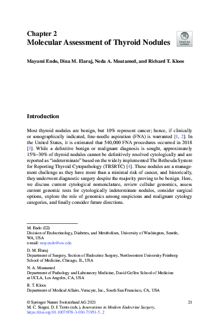 (PDF) Molecular Assessment of Thyroid Nodules