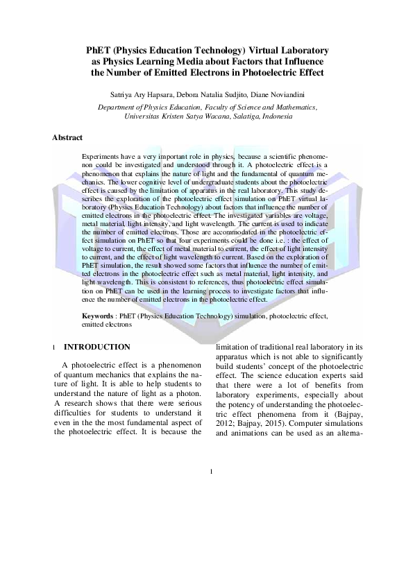 (PDF) PhET (Physics Education Technology) Virtual Laboratory as Physics ...