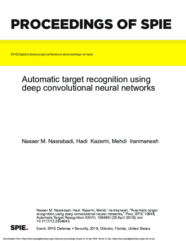 (PDF) Automatic target recognition using deep convolutional neural networks