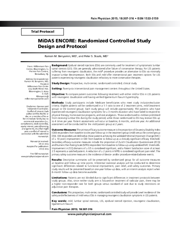 (PDF) MiDAS ENCORE: Randomized Controlled Study Design and Protocol