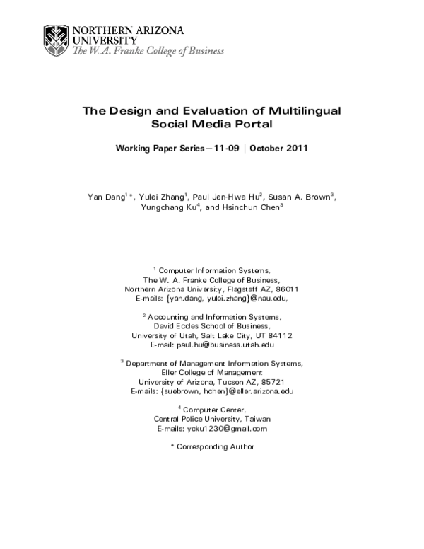 (PDF) The Design and Evaluation of Multilingual Social Media Portal