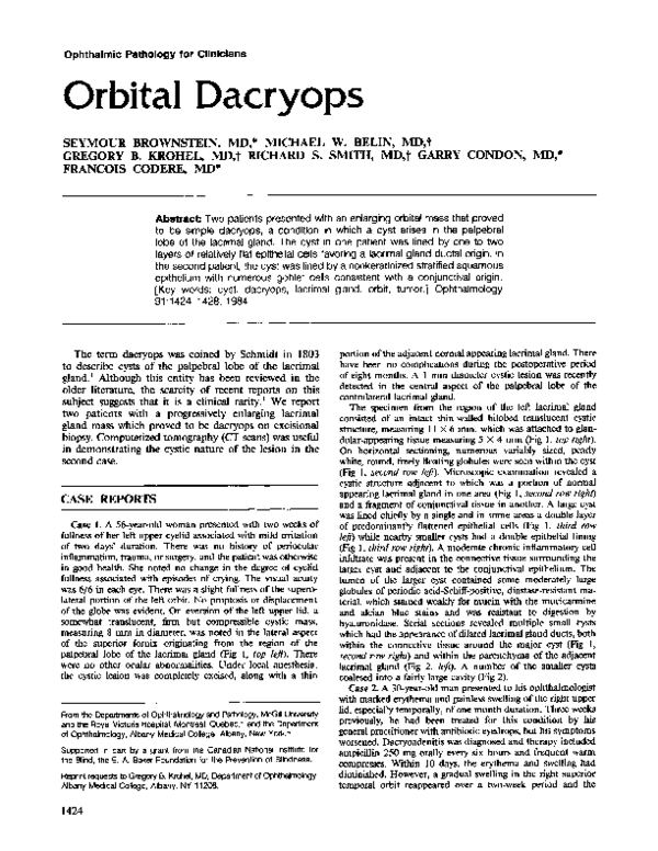 (PDF) Orbital Dacryops