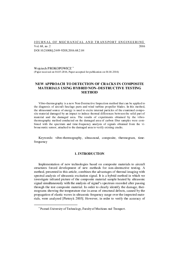 (PDF) New approach to detection of cracks in composite materials using ...