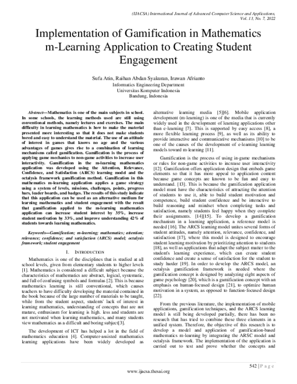 (PDF) Implementation of Gamification in Mathematics m-Learning ...