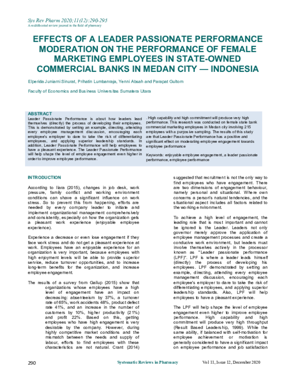 (PDF) Effects of a Leader Passionate Performance Moderation on the ...