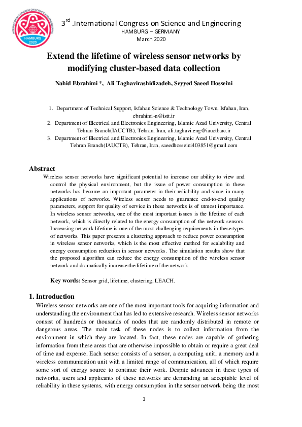 (PDF) Extend the lifetime of wireless sensor networks by modifying ...