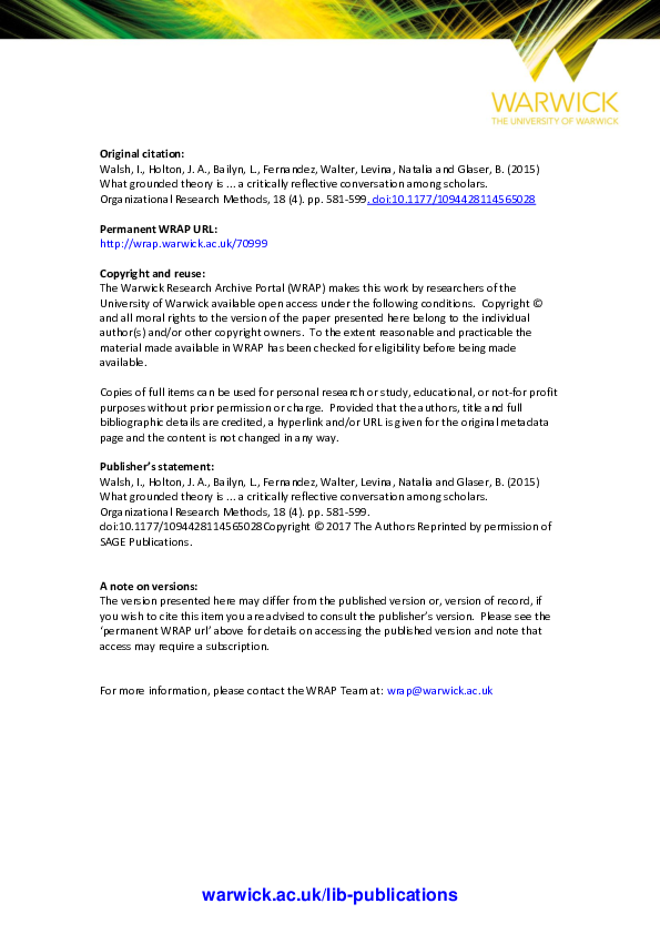 What Grounded Theory Is…A Critically Reflective Conversation Among Scholars