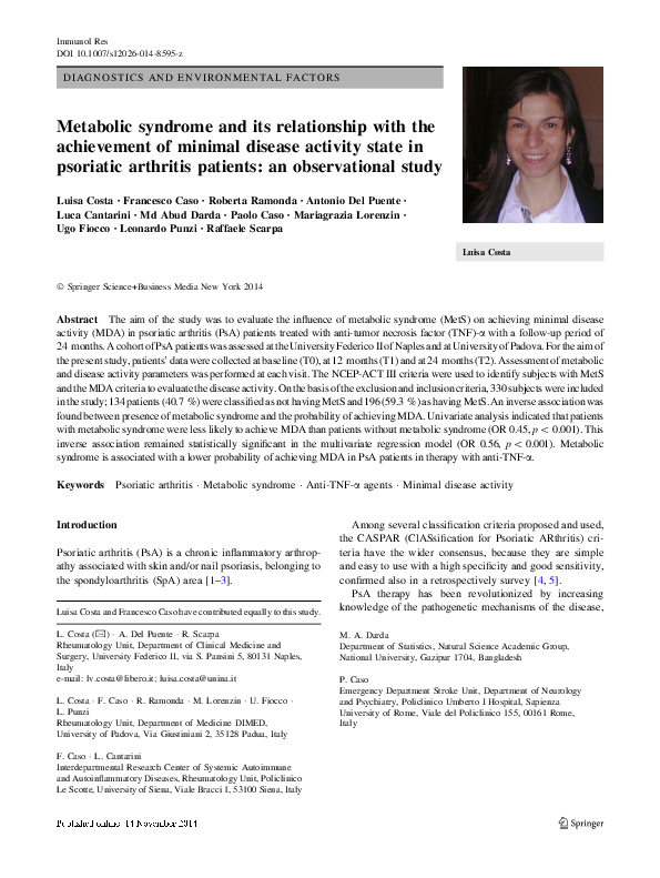 (PDF) Metabolic syndrome and its relationship with the achievement of ...