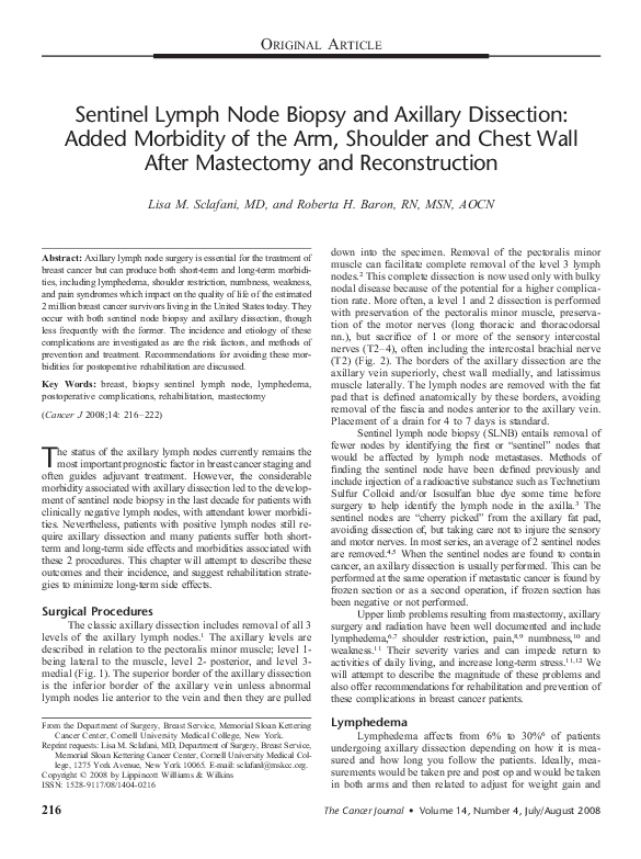 (PDF) Sentinel lymph node biopsy and axillary dissection in breast ...
