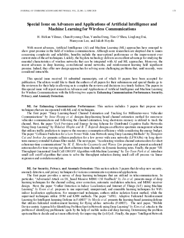 (PDF) Special issue on advances and applications of artificial ...