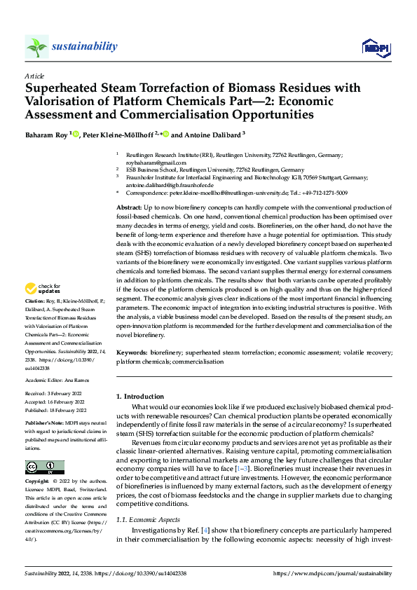 (PDF) Superheated Steam Torrefaction of Biomass Residues with ...