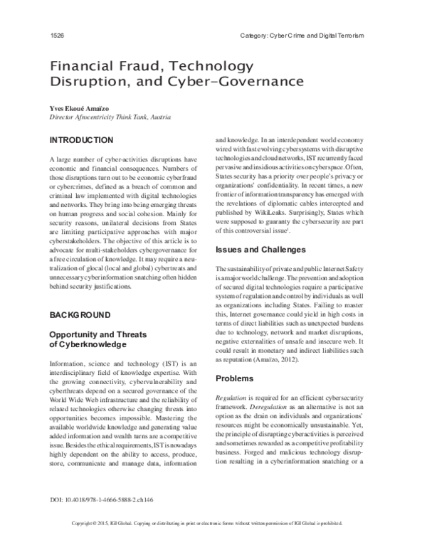 (PDF) Financial Fraud, Technology Disruption, and Cyber-Governance ...