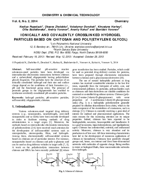 (PDF) Ionically and Covalently Crosslinked Hydrogel Particles Based on ...