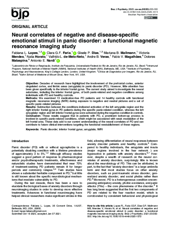(PDF) Neural correlates of negative and disease-specific emotional ...