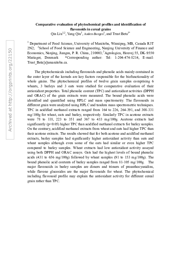 (PDF) Comparative evaluation of phytochemical profiles and ...