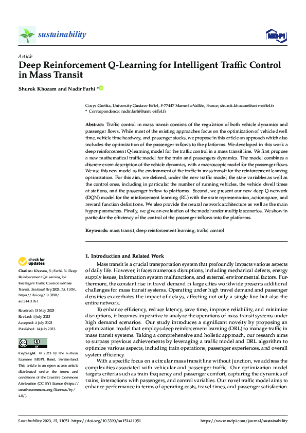 (PDF) Deep Reinforcement Q-Learning for Intelligent Traffic Control in ...