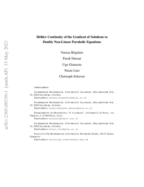 (PDF) H\"older Continuity of the Gradient of Solutions to Doubly Non ...