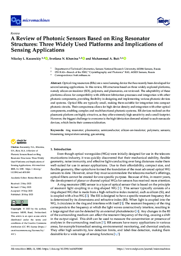 (PDF) A Review of Photonic Sensors Based on Ring Resonator Structures ...