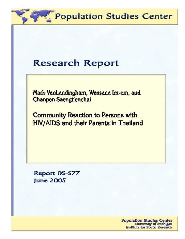 (PDF) Community Reaction to Persons with HIV/AIDS and Their Parents: An ...