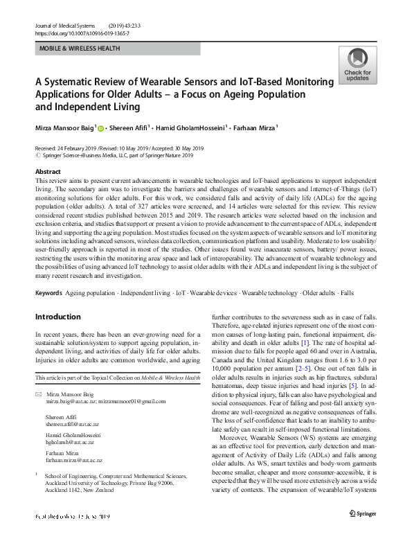 (PDF) A Systematic Review of Wearable Sensors and IoT-Based Monitoring ...