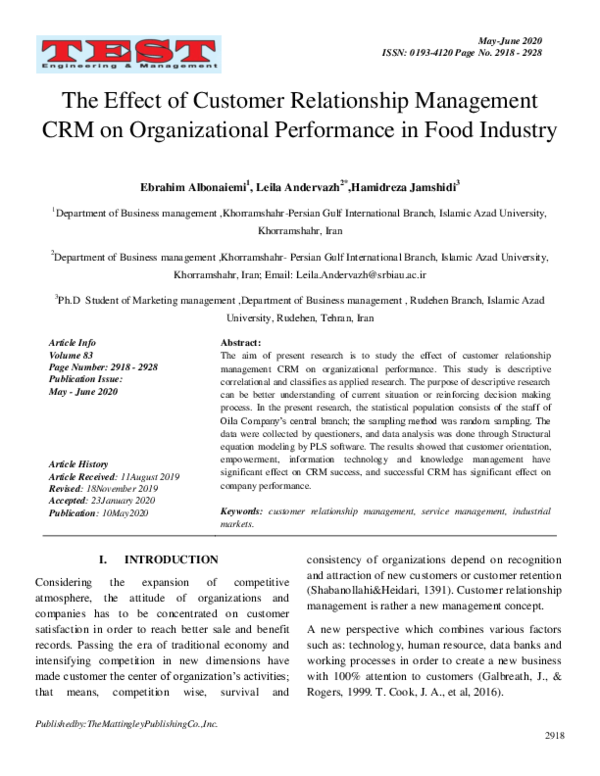 (PDF) The Effect of Customer Relationship Management CRM on ...