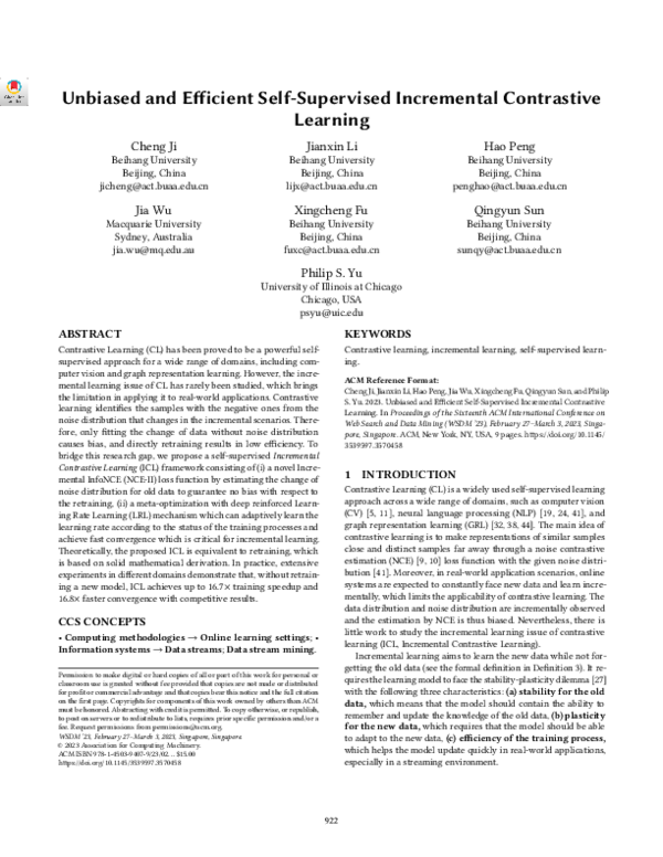 (PDF) Unbiased and Efficient Self-Supervised Incremental Contrastive ...
