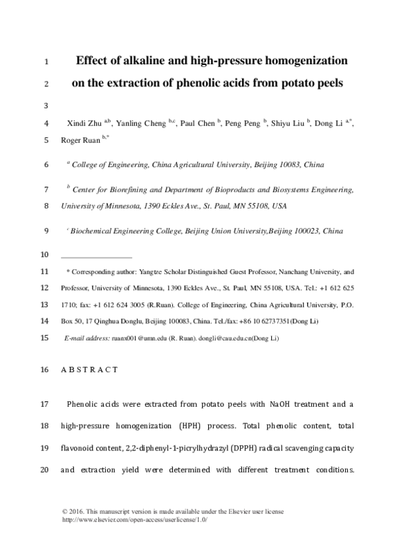 (PDF) Effect of alkaline and high-pressure homogenization on the ...