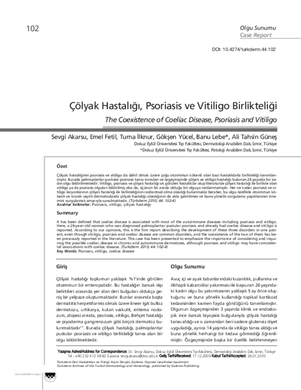 The Coexistence of Coeliac Disease, Psoriasis and Vitiligo