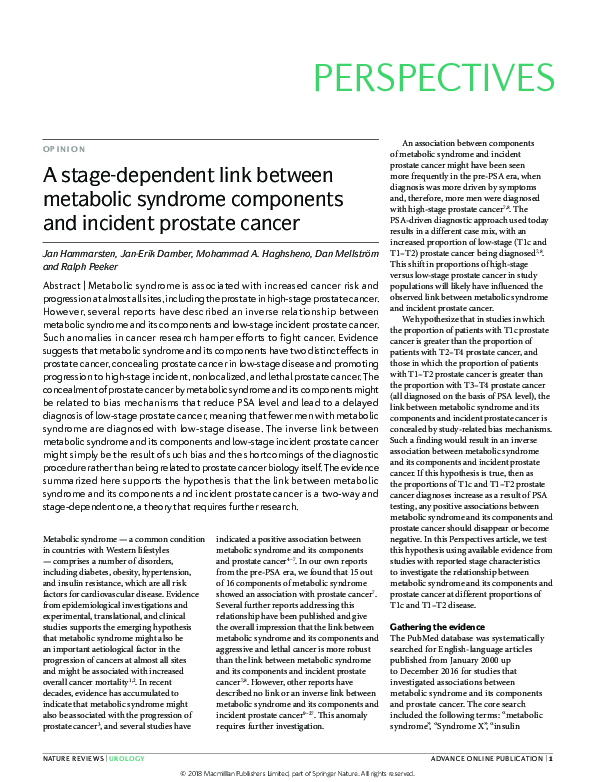 (PDF) A stage-dependent link between metabolic syndrome components and ...