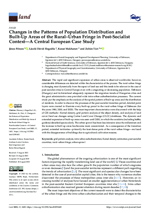 (PDF) Changes in the Patterns of Population Distribution and Built-Up ...