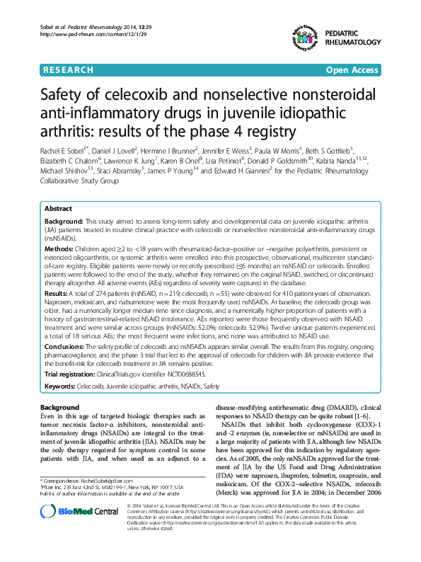 (PDF) Safety of celecoxib and nonselective nonsteroidal anti ...