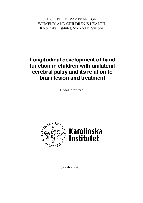 (PDF) Longitudinal development of hand function in children with ...