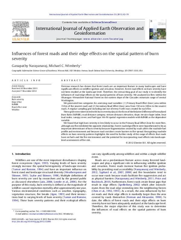 (PDF) Influences of forest roads and their edge effects on the spatial ...