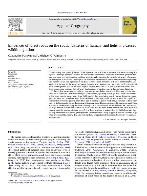 (PDF) Influences of forest roads on the spatial patterns of human- and ...