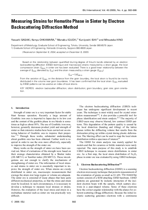  pdf measuring strains for hematite phase in sinter by electron