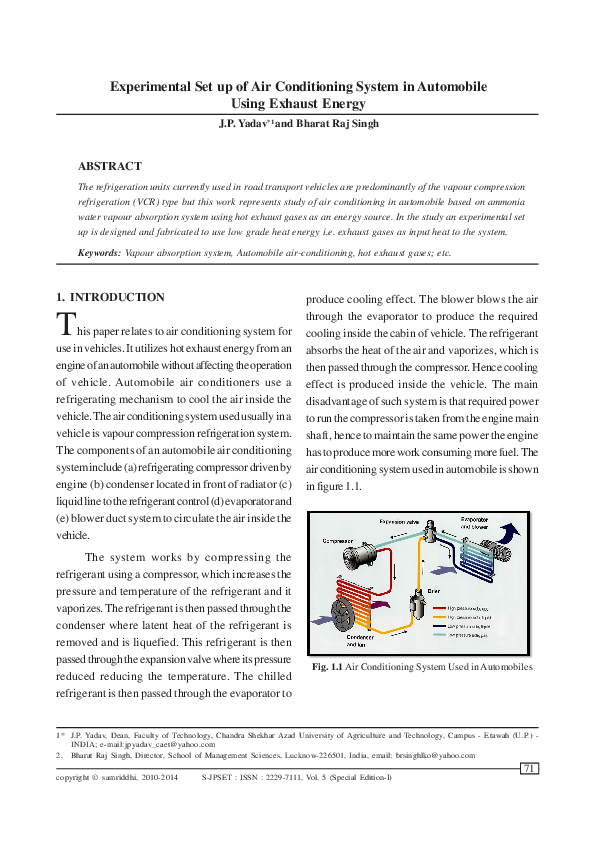 (PDF) Experimental Set up of Air Conditioning System in Automobile ...