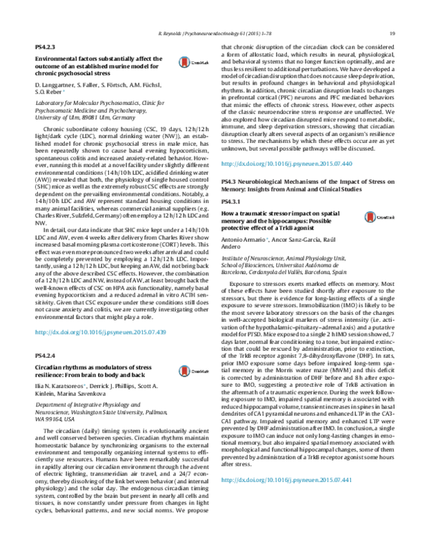 (PDF) Circadian rhythms as modulators of stress resilience: From brain ...