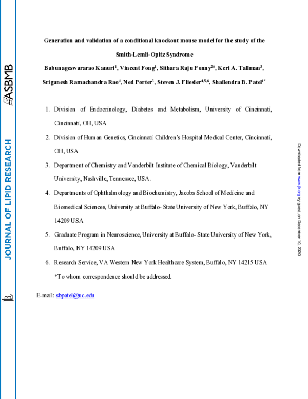 (PDF) Generation and validation of a conditional knockout mouse model ...