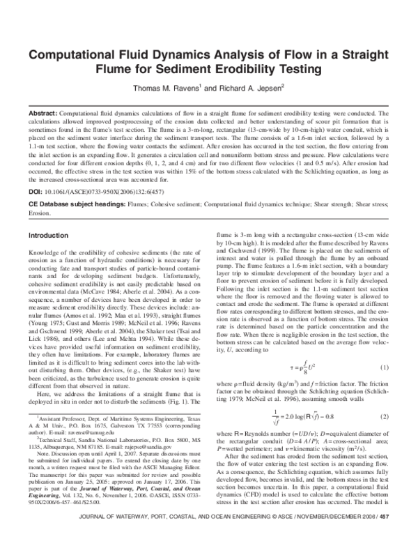 (PDF) Computational Fluid Dynamics Analysis of Flow in a Straight Flume ...