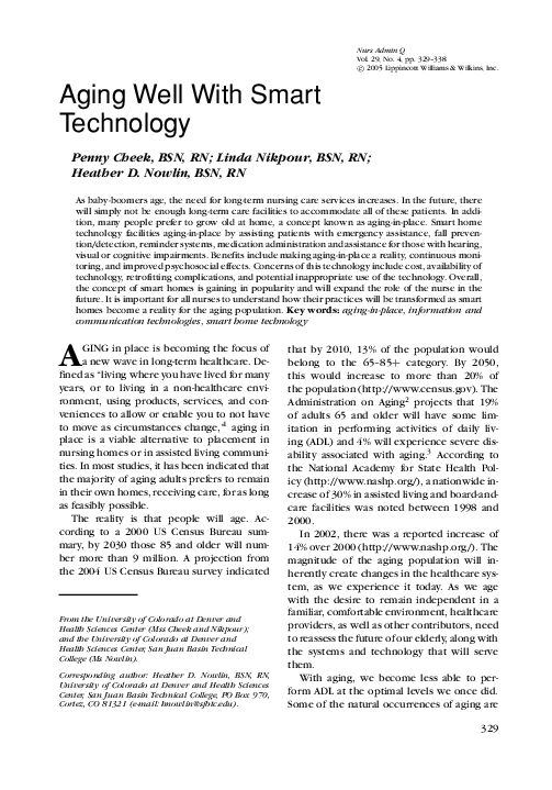 (PDF) Aging Well With Smart Technology