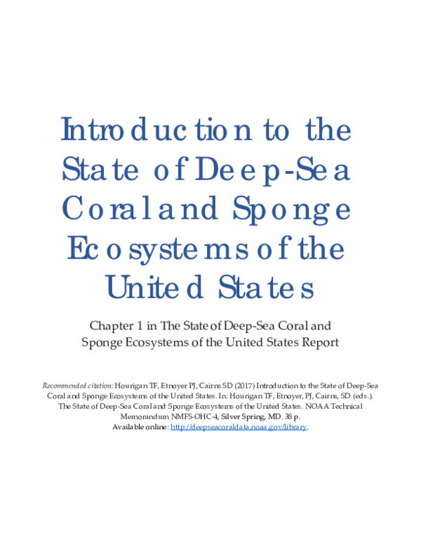 (PDF) Introduction to the State of Deep-Sea Coral and Sponge Ecosystems ...