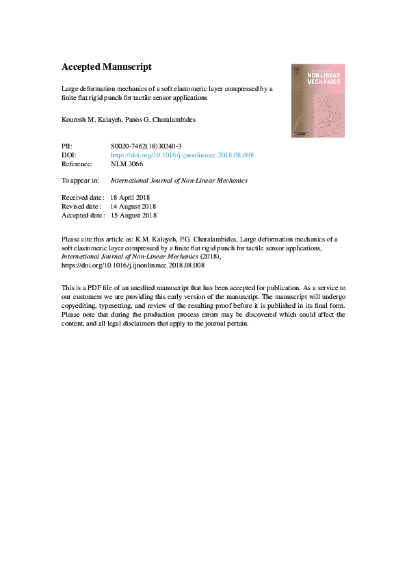 (PDF) Large deformation mechanics of a soft elastomeric layer ...